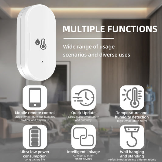 AUBESS Tuya ZigBee Mini Temperature And Humidity Sensor |With Battery