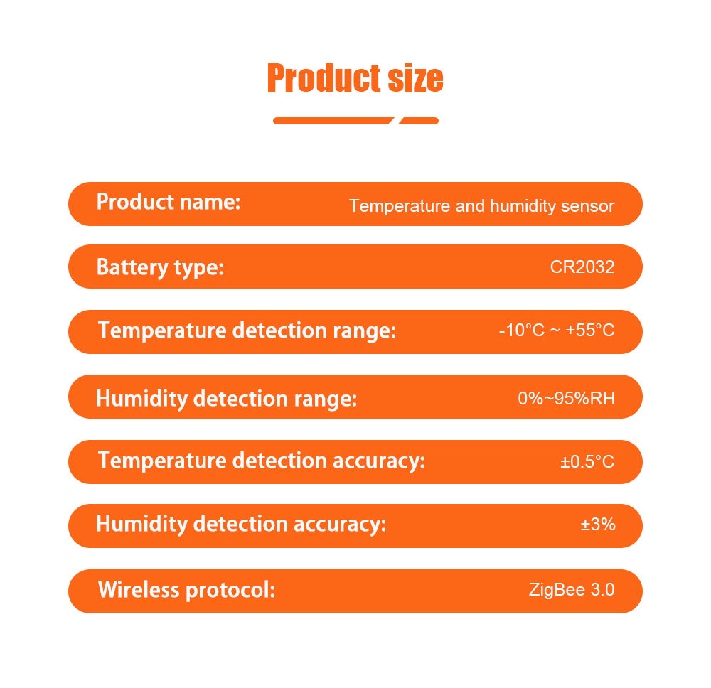 AUBESS Tuya ZigBee Mini Temperature And Humidity Sensor |With Battery