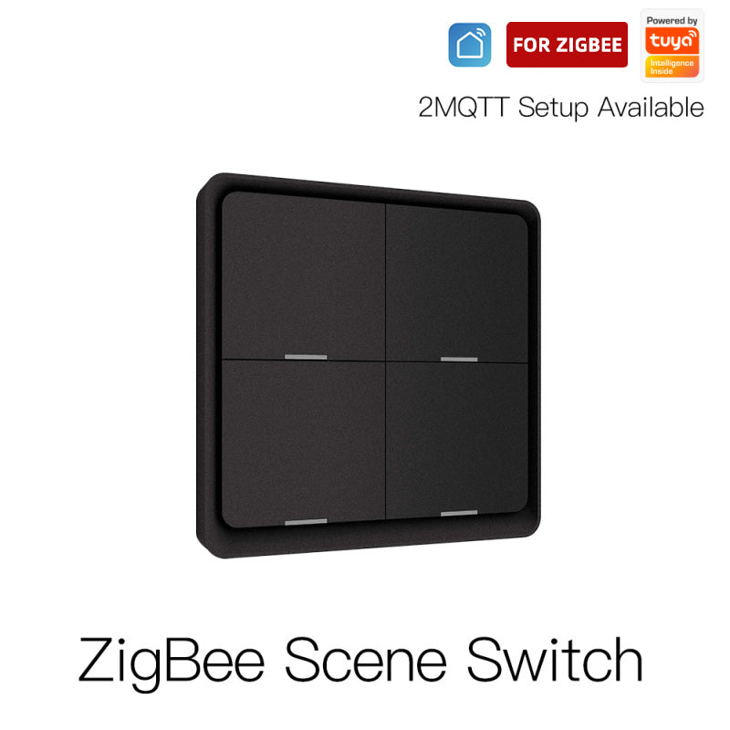 AUBESS Tuya ZigBee Black Scene Button Switch|Multiple Scenes