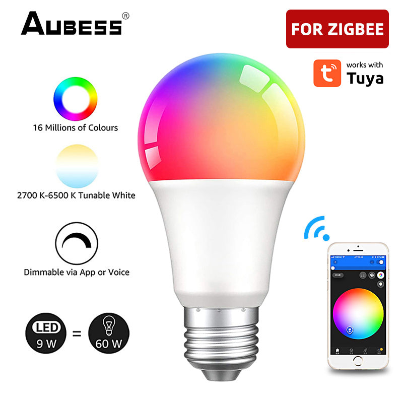 AUBESS Tuya ZigBee 9W Smart Bulb | Support Alexa Google