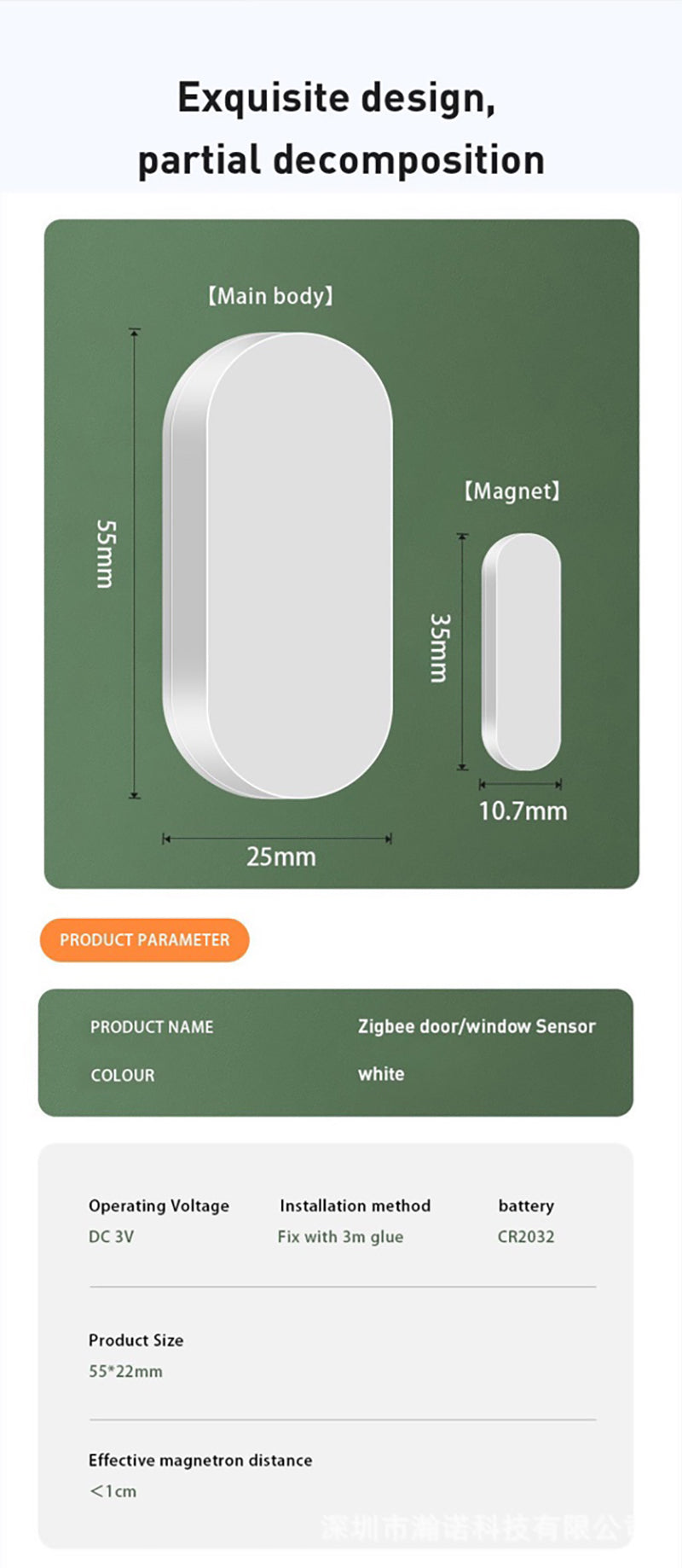 AUBESS Tuya  ZigBee Door Sensor | Used With ZigBee Gateway