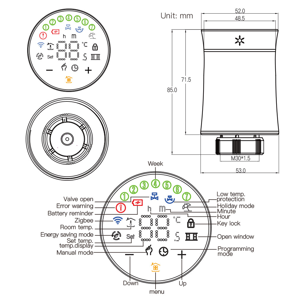 AUBESS Tuya Zigbee Smart Temperature Control Valve