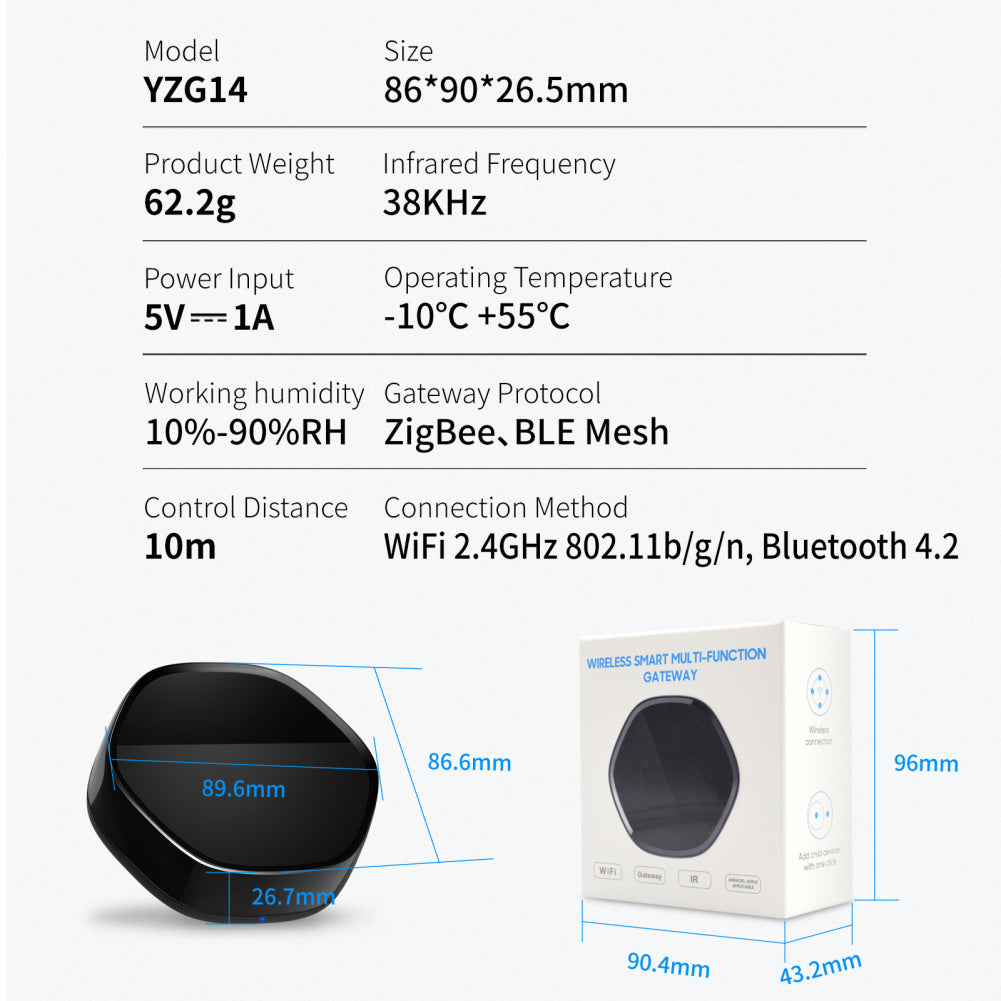 AUBESS Zigbee Multi-mode Gateway + IR Universal Remote Control