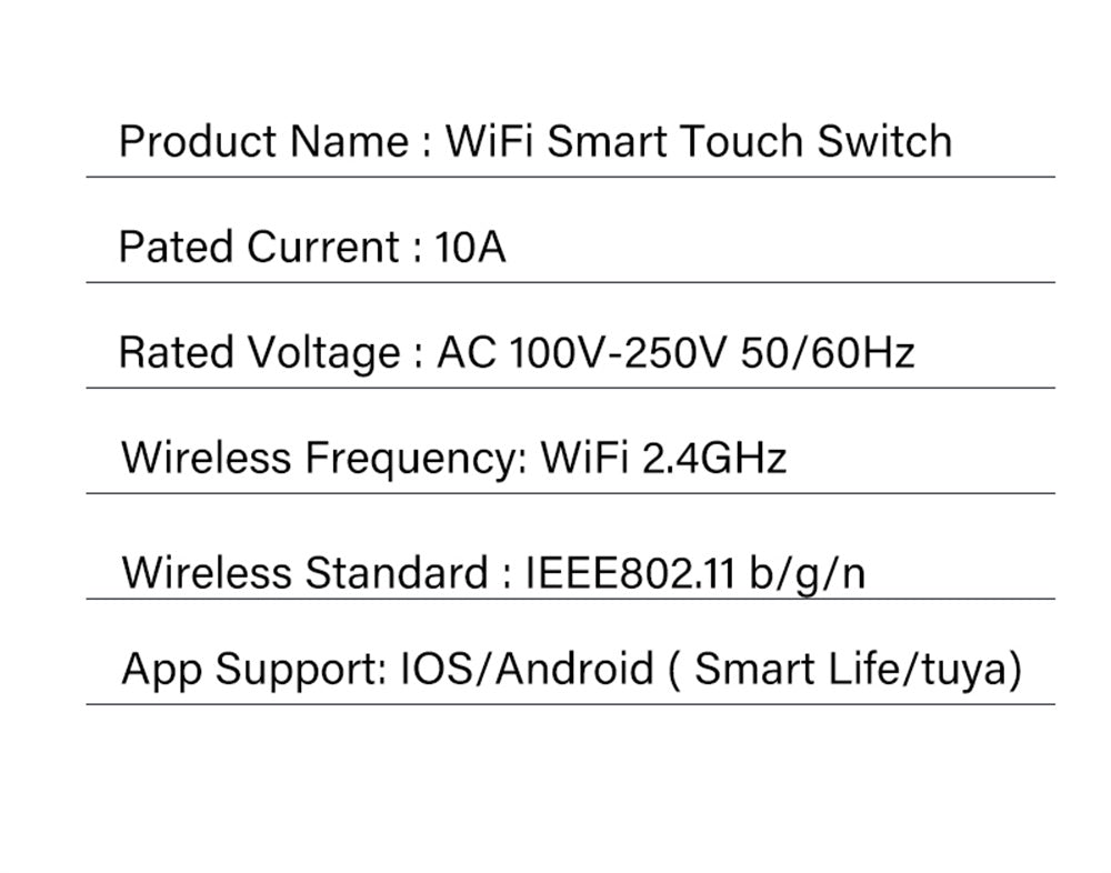 AUBESS Tuya WiFi Zero Fire Panel Switch Model | European Standard