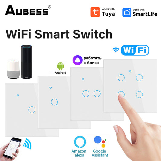 AUBESS Tuya WiFi Zero Fire Panel Switch Model | European Standard