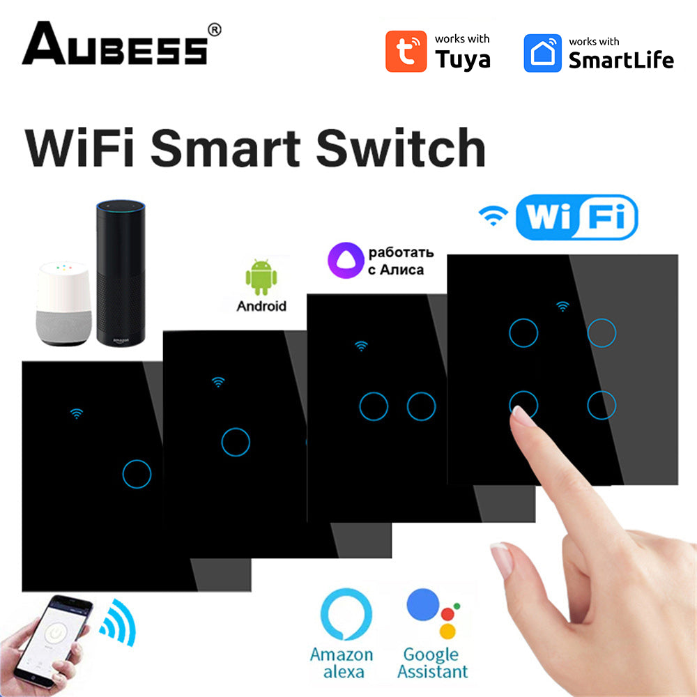 AUBESS Tuya WiFi Zero Fire Panel Switch Model | European Standard