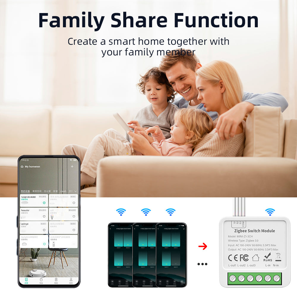 AUBESS Wifi/Zigbee 1/2/3/4 Gang Smart Switch| Module 2 Way Control