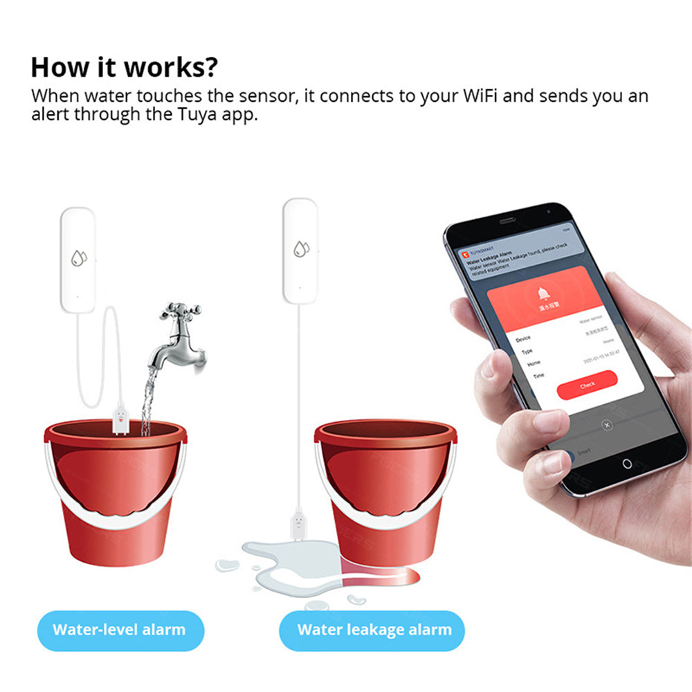 AUBESS Tuya WiFi Water Sensor | Water Leakage Alarm