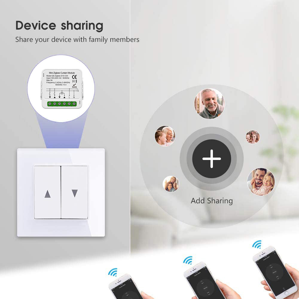 AUBESS WiFi Zigbee Curtain Module | Voice Control