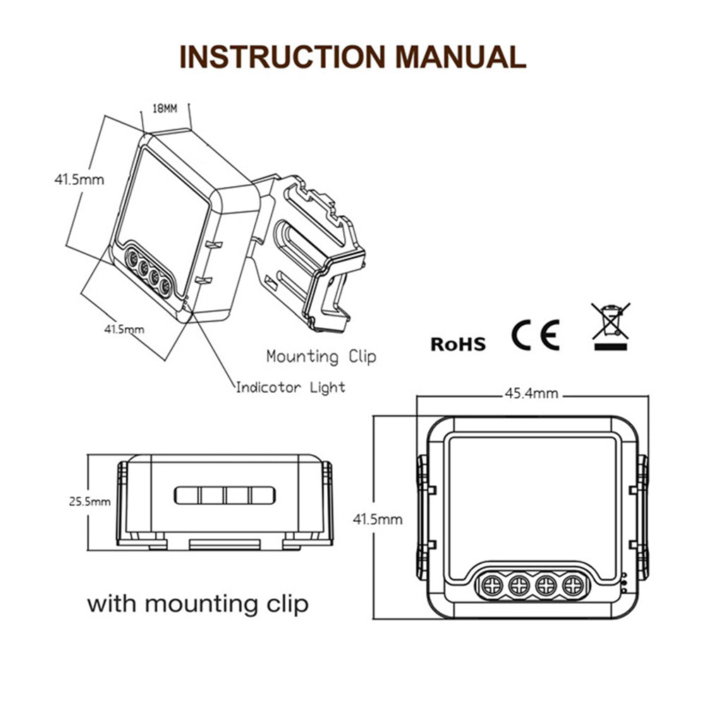 Aubess Tuya WiFi 1 / 2 / 3 / 4 gang Module | Voice Control