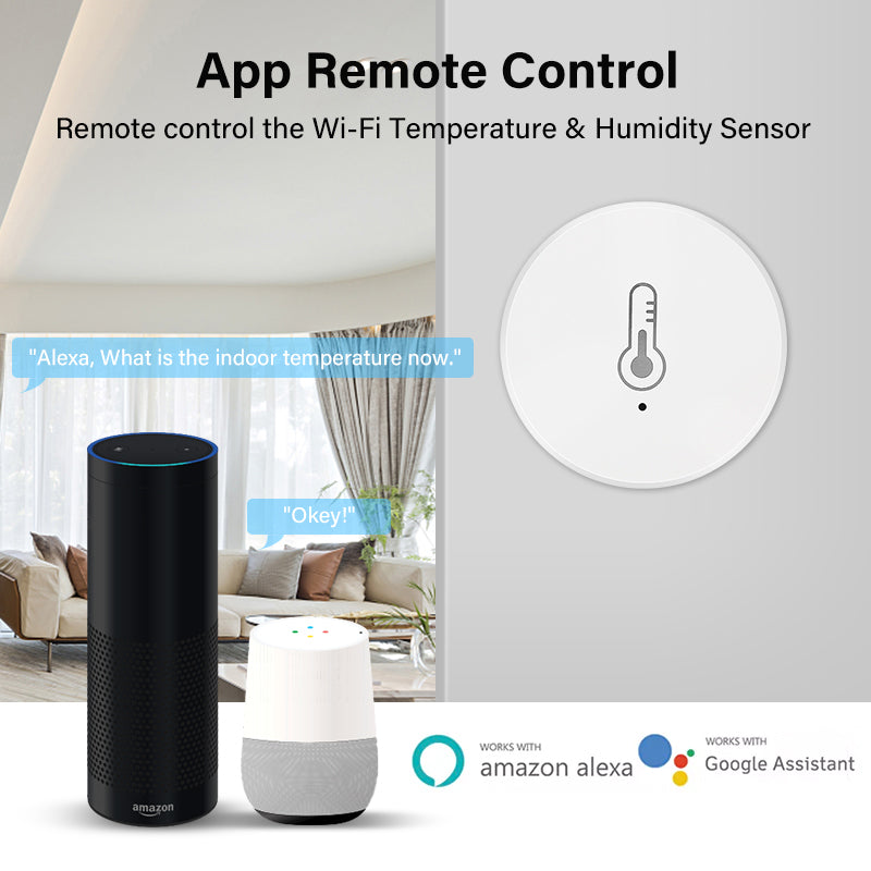 Tuya Wifi Temperature Humidity Sensors APP Remote Monitor Control for Home  Intelligent Scenario Linkage Compatible with Alexa Google Home Voice  Control 